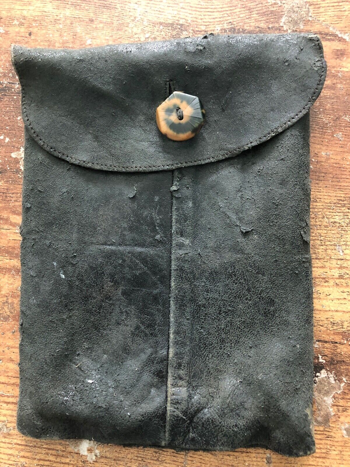 Vintage Black Leather Bag Antique