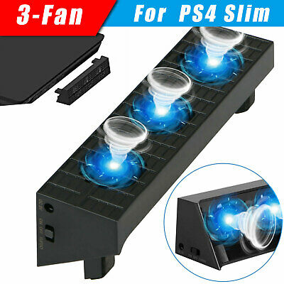 3 High Speed Cooling Fans External Turbo Cooler For Playstation Ps4 Slim Console