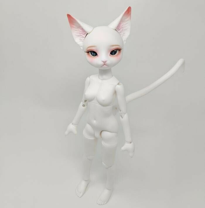 Pipos White Charlotte Cat Anthro Girl Doll Bjd Reduced
