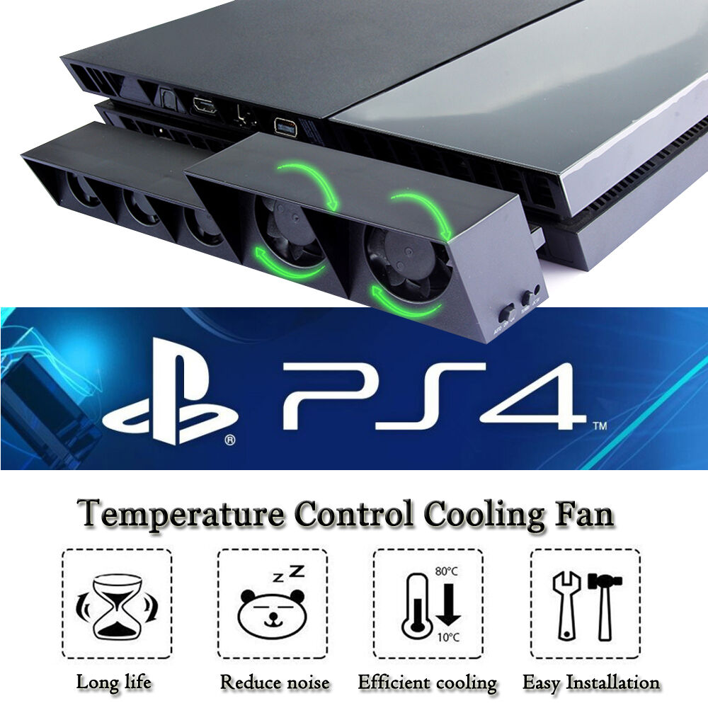 Smart Turbo Temperature Control Usb Cooling Cooler 5-fan For Playstation 4 Ps4