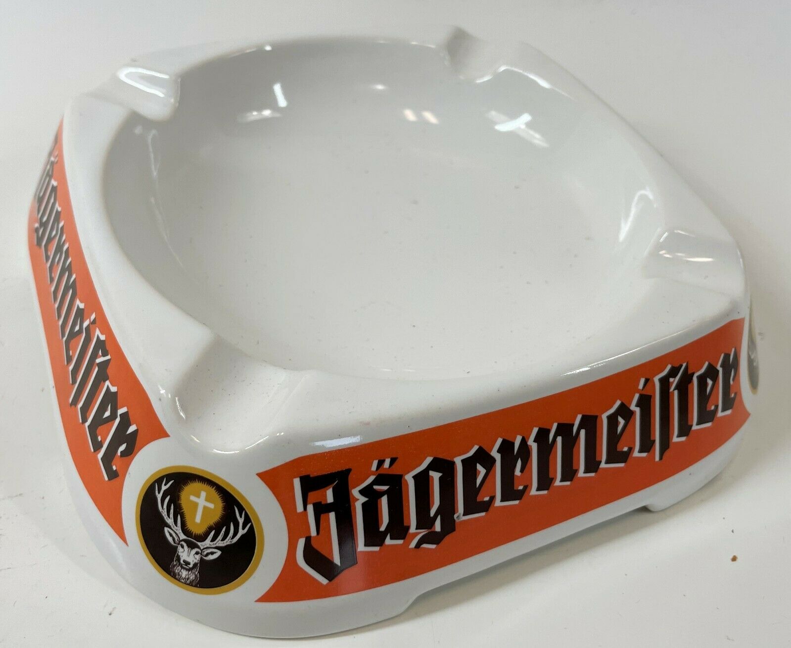 Vintage 7.5" Goebel West Germany Jagermeister Porcelain Mancave Cigar Ashtray