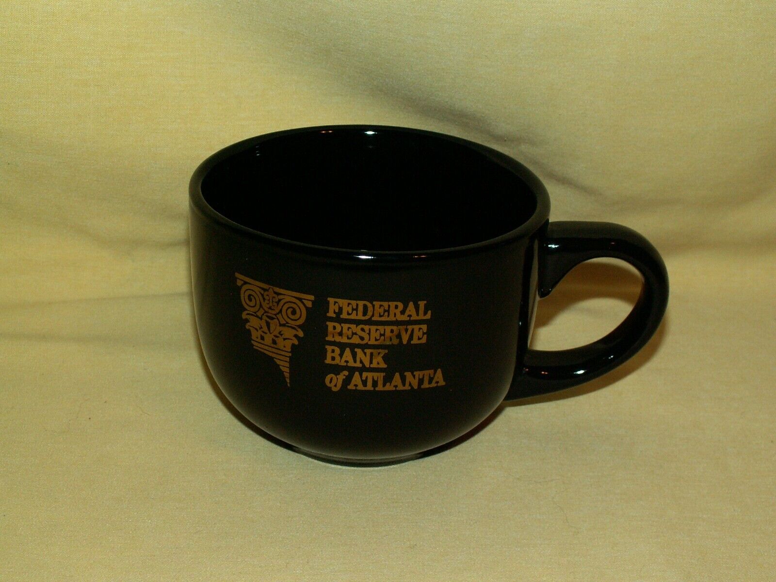 Federal Reserve Mug Bank Atlanta Black Gold Large Coffee Tea Cup Ga Georgia.