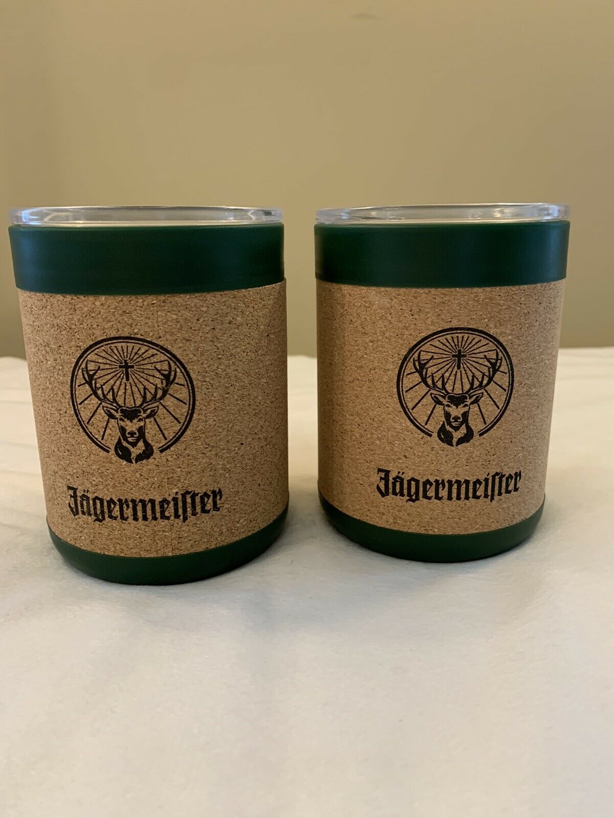 Jagermeister 2 Approx 8 Oz Insulated Cup W Lid And Cork Jaegermeister Barware