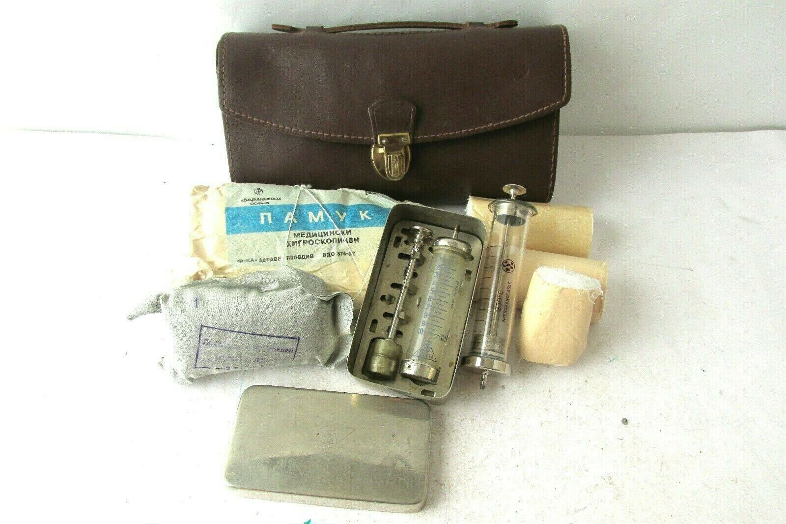 Vintage Small Medic Doctor Leather Bag Marked Inco