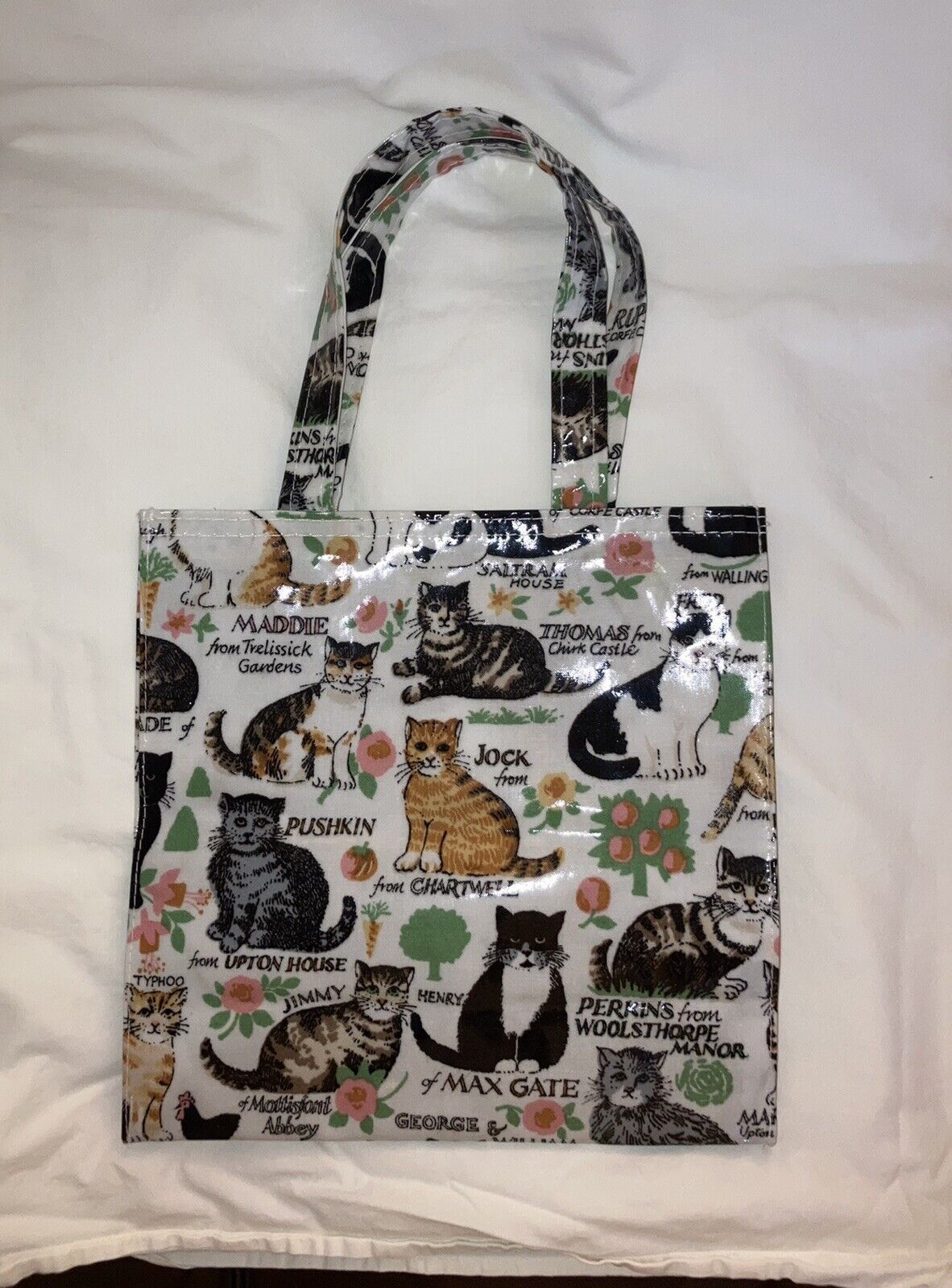Vinyl Handbag With Famous Cats From The Uk Nos