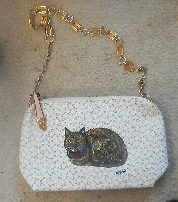 Tortoiseshell Cat Portrait Shoulder Handbag Bag Purse For Women Hand Painted