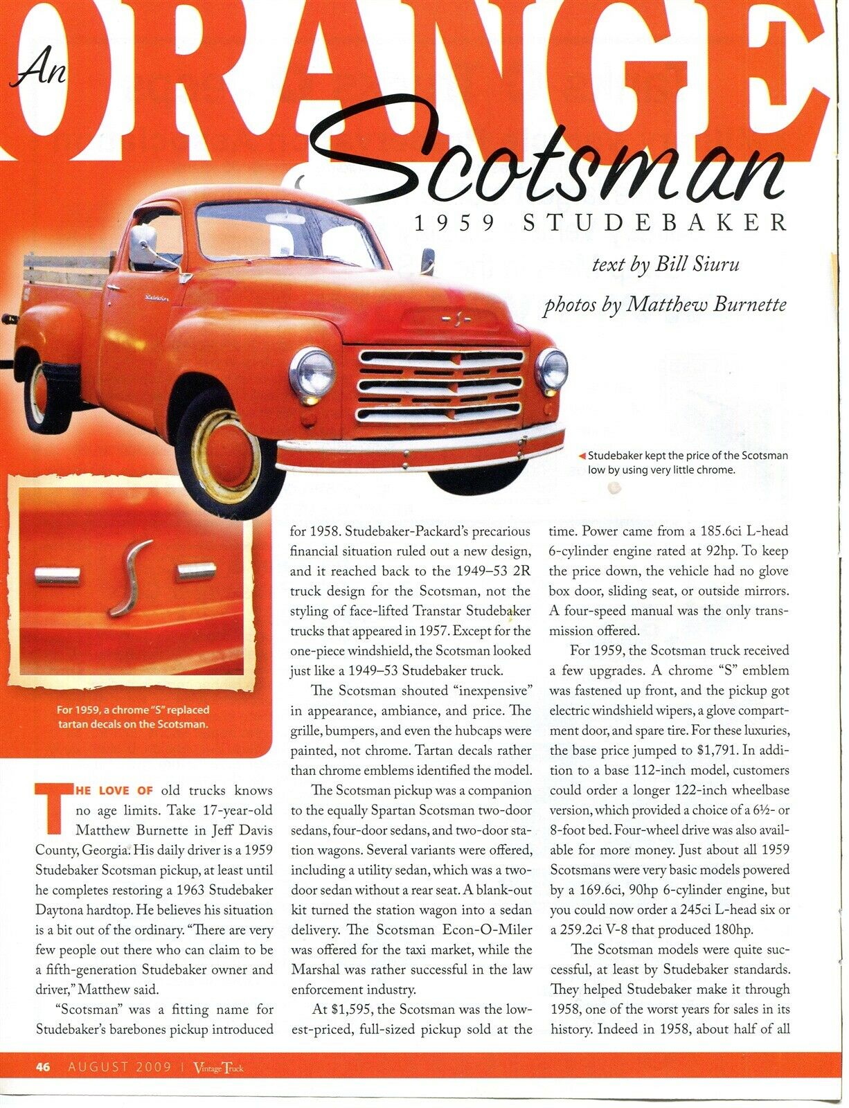 1959 Studebaker Scotsman Pickup 2 Page Color Article