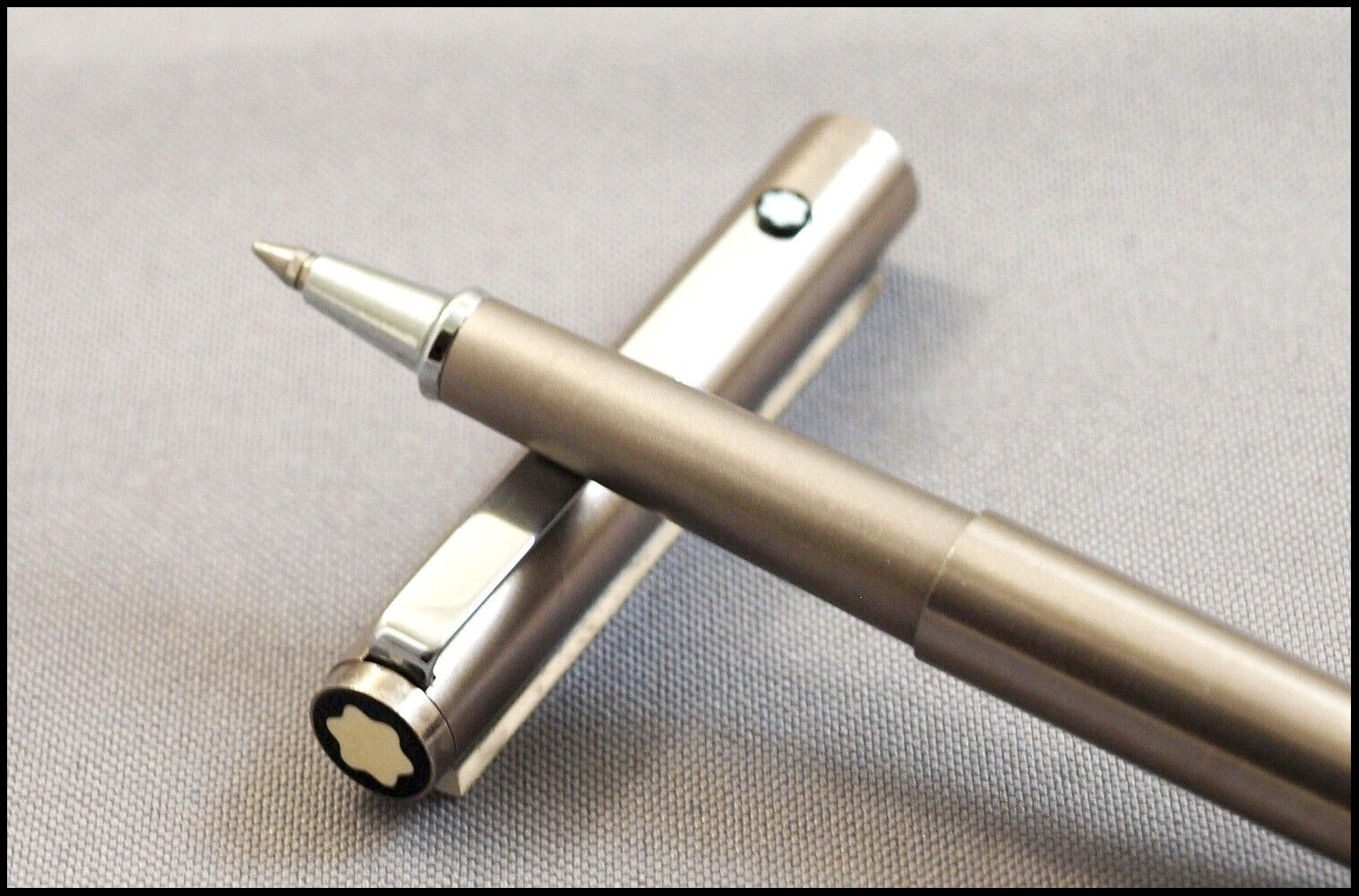 Vintage Montblanc Noblesse Slimline Brushed Steel Roller Pen