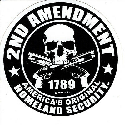 Helmet Sticker "2nd Amendment - Homeland Security" Round Sticker, 3", #stx 4001