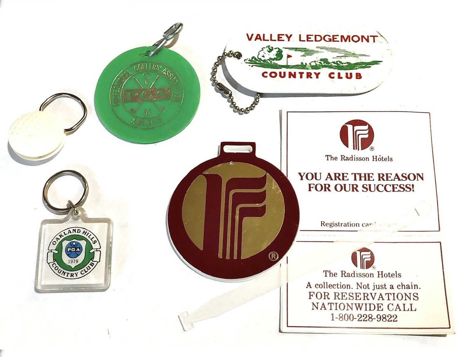 Vintage Golf Bag Tags And Key Fobs Lot
