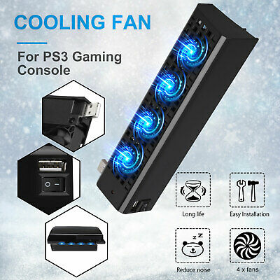 4-fan External Front Intercooler Usb Extra Cooling System Cooler For Sony Ps3