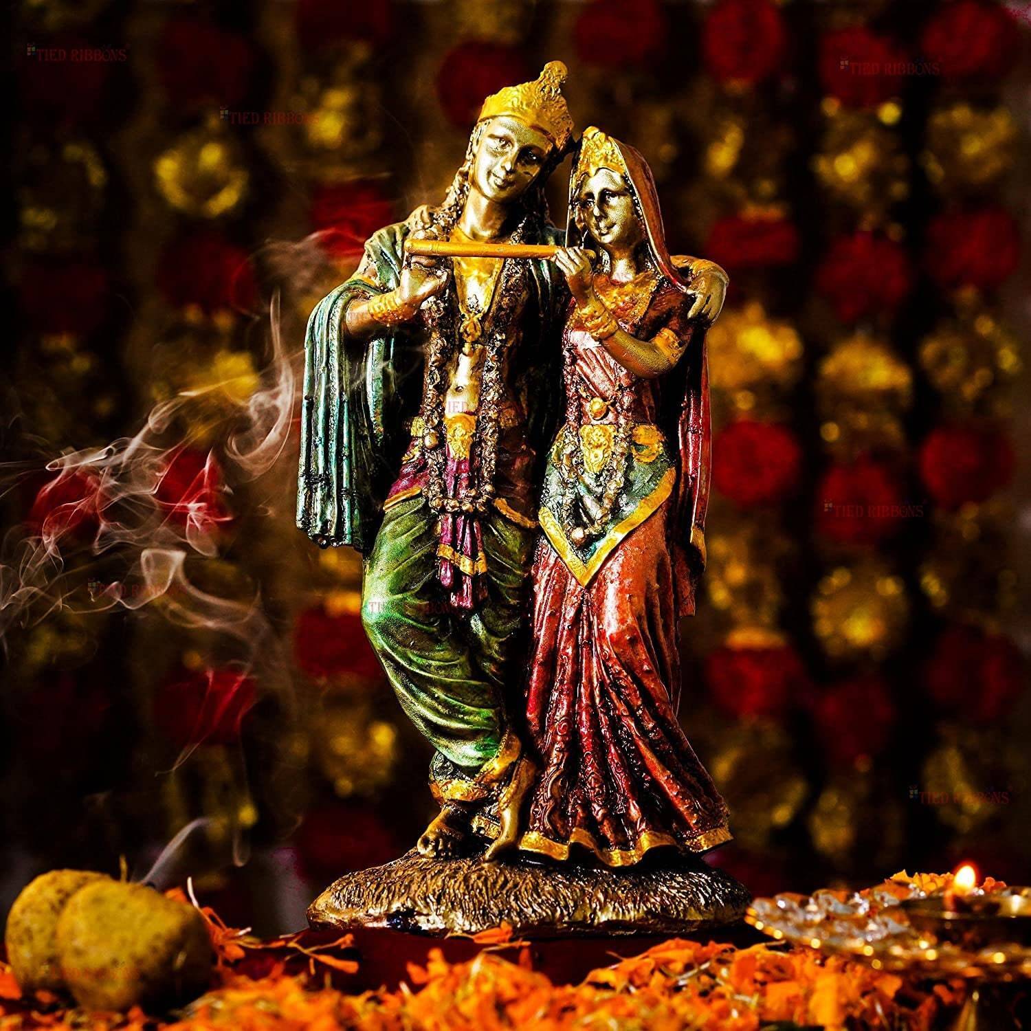 Radha Krishna Statue Idol Hindu God Figurine Murti Gift Thanksgiving Sculpture